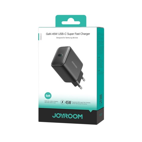 Ładowarka sieciowa Joyroom JR-TCG13 45W GaN do Samsung Ultra - czarna Ładowarka sieciowa Joyroom JR-TCG13 45W GaN do Samsung Ultra - czarna