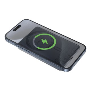 Powerbank Acefast M12-10000 PD20W ultra-cienki, zgodny z MagSafe - czarny