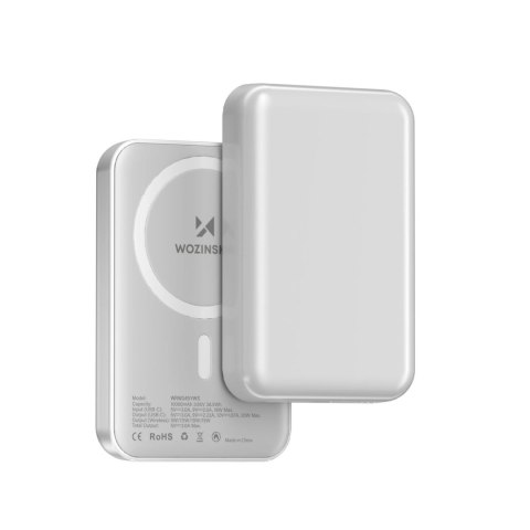Powerbank magnetyczny Wozinsky WRW349YWS 10 000 mAh - biały Powerbank magnetyczny Wozinsky WRW349YWS 10 000 mAh - biały