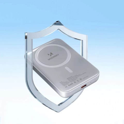 Powerbank magnetyczny Wozinsky WRW349YWS 10 000 mAh - biały Powerbank magnetyczny Wozinsky WRW349YWS 10 000 mAh - biały