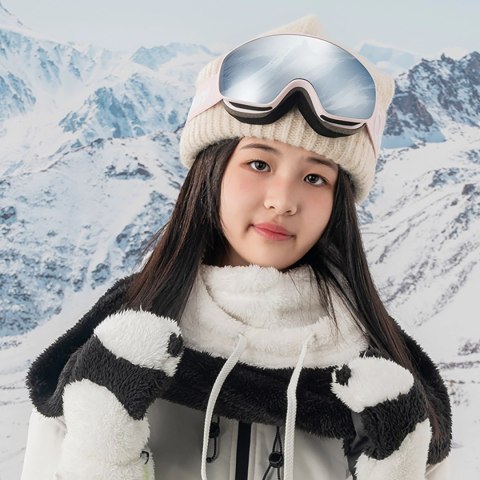 Qunature Pink Children's skiing goggles (medium/large children's version) Qunature Pink Children's skiing goggles (medium/large children's version)
