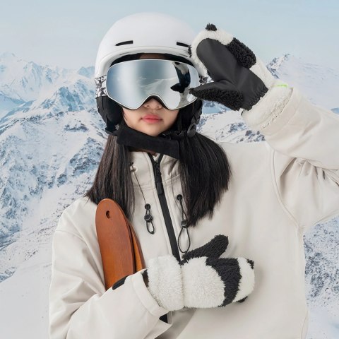Rękawice narciarskie Qunature Panda dla dzieci i dorosłych rozmiar S - czarne/białe Rękawice narciarskie Qunature Panda dla dzieci i dorosłych rozmiar S - czarne/białe