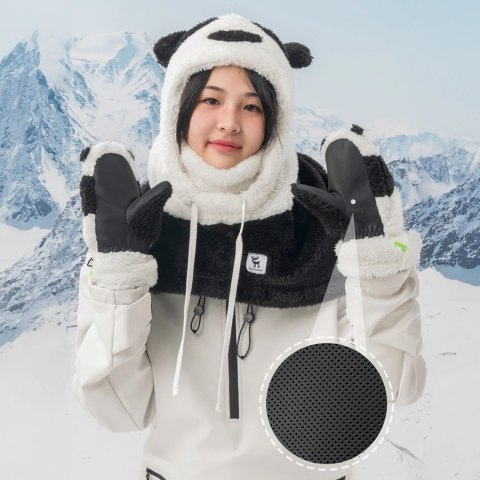 Rękawice narciarskie Qunature Panda dla dzieci i dorosłych rozmiar S - czarne/białe Rękawice narciarskie Qunature Panda dla dzieci i dorosłych rozmiar S - czarne/białe