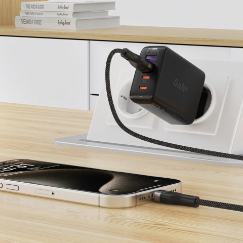 Kabel Acefast C11-04 USB-A - USB-C 3A 1,2 m w magnetycznym oplocie - czarny