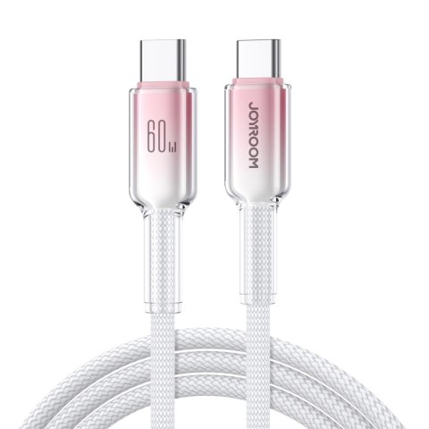 Kabel Joyroom S-A42 Crystal-Clear Series 60W USB-C - USB-C 1,2m - biały Kabel Joyroom S-A42 Crystal-Clear Series 60W USB-C - USB-C 1,2m - biały
