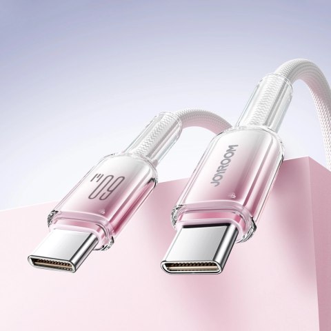 Kabel Joyroom S-A42 Crystal-Clear Series 60W USB-C - USB-C 1,2m - biały Kabel Joyroom S-A42 Crystal-Clear Series 60W USB-C - USB-C 1,2m - biały