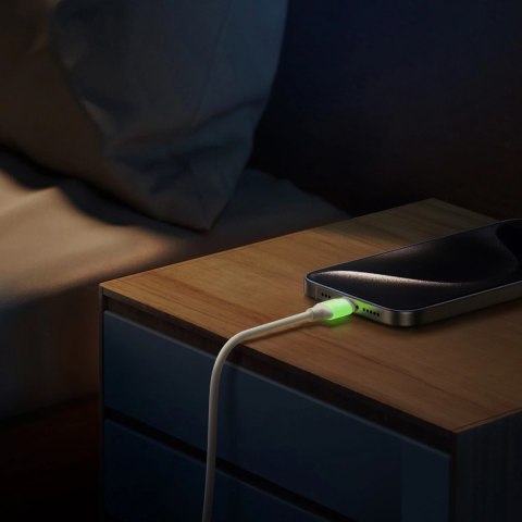Kabel Joyroom S-A53 60W USB-C - USB-C z fluorescencyjną końcówką 1,2 m - beżowy Kabel Joyroom S-A53 60W USB-C - USB-C z fluorescencyjną końcówką 1,2 m - beżowy