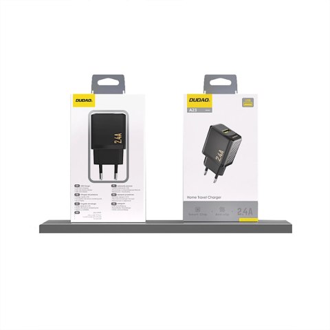 Ładowarka Dudao A23 2.4A USB-A - czarna Ładowarka Dudao A23 2.4A USB-A - czarna