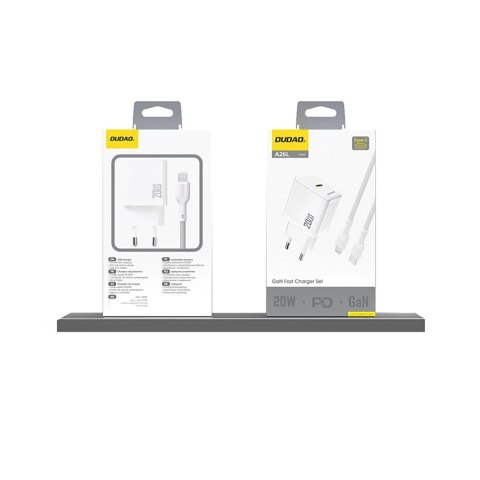 Ładowarka Dudao A26 PD20W GaN USB-C - biała Ładowarka Dudao A26 PD20W GaN USB-C - biała