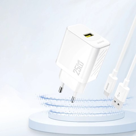 Ładowarka Dudao A27S 25W GaN USB-A - biała Ładowarka Dudao A27S 25W GaN USB-A - biała