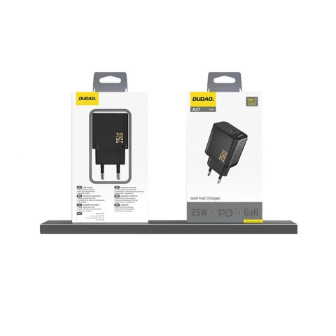 Ładowarka sieciowa Dudao A27 25W GaN USB-C - czarna Ładowarka sieciowa Dudao A27 25W GaN USB-C - czarna