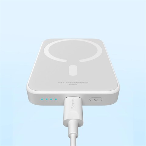 Powerbank Baseus Magnetic Mini Air PPCXM06A 6000mAh 20W z kablem Simple Series USB-C - biały