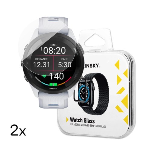 Szkło hartowane Wozinsky Full Glue do Garmin Forerunner 265S 46mm (2 szt.) Szkło hartowane Wozinsky Full Glue do Garmin Forerunner 265S 46mm (2 szt.)