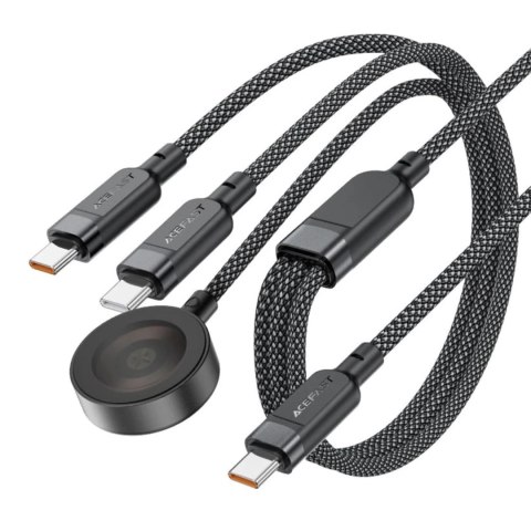 Kabel 3w1 Acefast C6-11 USB-C - 2x USB-C / Qi 480Mb/s 100W 1.2m - czarny Kabel 3w1 Acefast C6-11 USB-C - 2x USB-C / Qi 480Mb/s 100W 1.2m - czarny