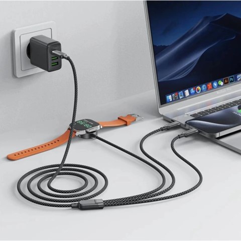 Kabel 3w1 Acefast C6-11 USB-C - 2x USB-C / Qi 480Mb/s 100W 1.2m - czarny Kabel 3w1 Acefast C6-11 USB-C - 2x USB-C / Qi 480Mb/s 100W 1.2m - czarny