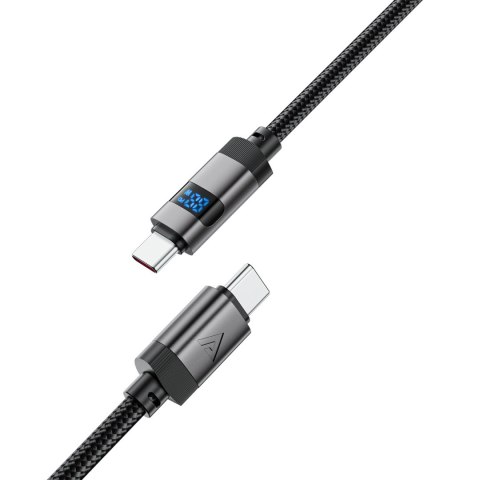 Kabel Acefast C15-04 USB-C - USB-C z wyświetlaczem 480Mb/s 66W 1.2m - czarny