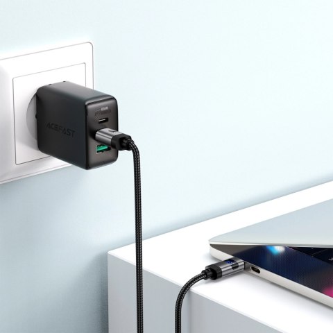 Kabel Acefast C15-04 USB-C - USB-C z wyświetlaczem 480Mb/s 66W 1.2m - czarny