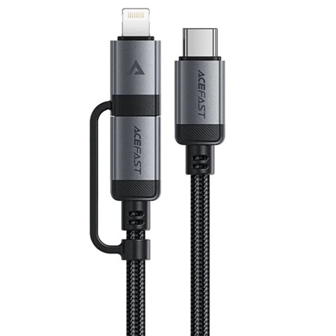 Kabel Acefast C20-01 USB-C - USB-C/Lightning 60W/30W 480Mb/s 3A 1.2m - czarny Kabel Acefast C20-01 USB-C - USB-C/Lightning 60W/30W 480Mb/s 3A 1.2m - czarny