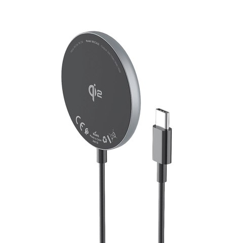 Ładowarka indukcyjna magnetyczna Wozinsky 15W bezprzewodowa Qi2 - czarna Ładowarka indukcyjna magnetyczna Wozinsky 15W bezprzewodowa Qi2 - czarna