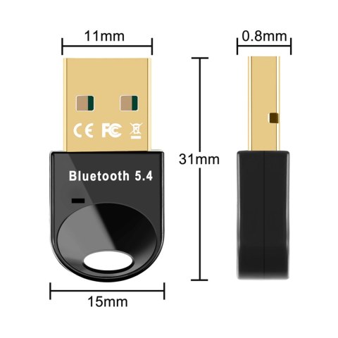 Mini adapter Bluetooth 5.4 Wozinsky WUSB54YS USB-A odbiornik nadajnik do komputera - czarny Mini adapter Bluetooth 5.4 Wozinsky WUSB54YS USB-A odbiornik nadajnik do komputera - czarny