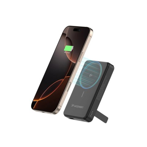 Powerbank Wozinsky WLWP-10KA0Y3S 22,5W PD Qi2 10000 mAh, z podstawką, 1x USB-A, 1x USB-C - czarny Powerbank Wozinsky WLWP-10KA0Y3S 22,5W PD Qi2 10000 mAh, z podstawką, 1x USB-A, 1x USB-C - czarny