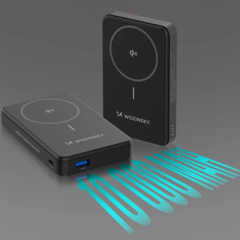 Powerbank Wozinsky WLWP-10KA0Y3S 22,5W PD Qi2 10000 mAh, z podstawką, 1x USB-A, 1x USB-C - czarny Powerbank Wozinsky WLWP-10KA0Y3S 22,5W PD Qi2 10000 mAh, z podstawką, 1x USB-A, 1x USB-C - czarny