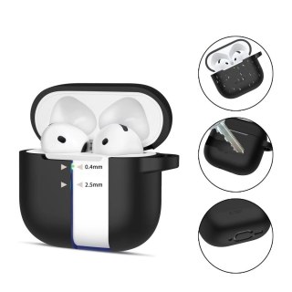Etui Tech-Protect Silicone Hook na AirPods 4 - czarne