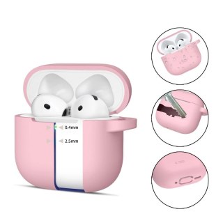 Etui Tech-Protect Silicone Hook na AirPods 4 - różowe