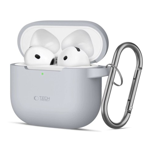 Etui Tech-Protect Silicone Hook na AirPods 4 - szare Etui Tech-Protect Silicone Hook na AirPods 4 - szare