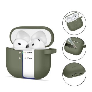 Etui Tech-Protect Silicone Hook na AirPods 4 - zielone
