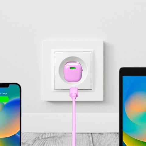 Ładowarka sieciowa Puro 20W GaN USB-C - różowa Ładowarka sieciowa Puro 20W GaN USB-C - różowa