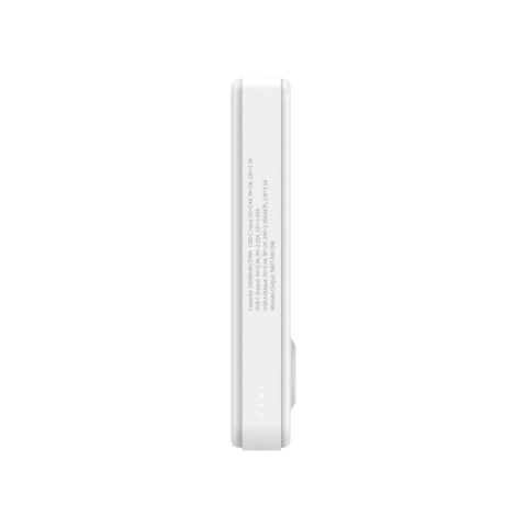 Powerbank Wozinsky WLWP-10KA0Y3WS 22,5W PD Qi2 10000 mAh, z podstawką, 1x USB-A, 1x USB-C - biały