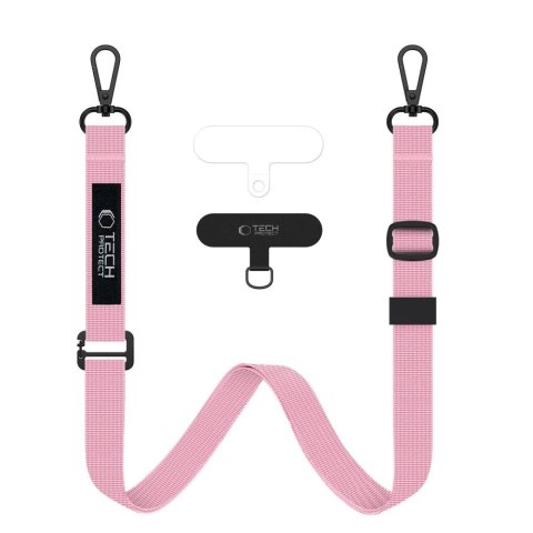 Smycz Tech-Protect C65 Rope Crossbody - różowa Smycz Tech-Protect C65 Rope Crossbody - różowa