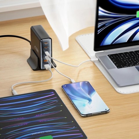 Stacja ładująca Tech-protect DC80W-GAN 6-PORT PD80W/QC3.0 - czarne
