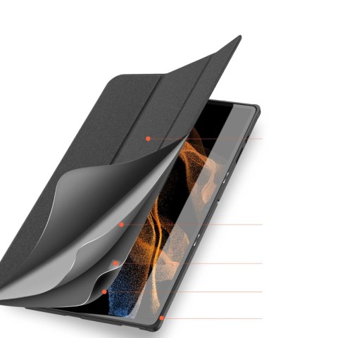 DUX DUCIS Domo składany pokrowiec etui na tablet z funkcją Smart Sleep podstawka Samsung Galaxy Tab S8/S9 Ultra czarny