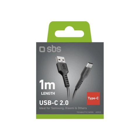 Kabel SBS TECABLETYC1KPOS USB-A - USB-C 1m - czarny Kabel SBS TECABLETYC1KPOS USB-A - USB-C 1m - czarny