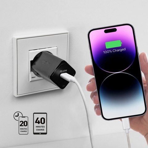 Ładowarka sieciowa SBS TETRGAN1C45W 45W GaN USB-C z Power Delivery - czarna
