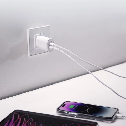 Ładowarka sieciowa SBS TETRPD20W 20W USB-A USB-C z Power Delivery - biała