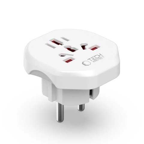 Przejściówka / adapter Tech-Protect Universal Travel Adapter na EU - biała Przejściówka / adapter Tech-Protect Universal Travel Adapter na EU - biała