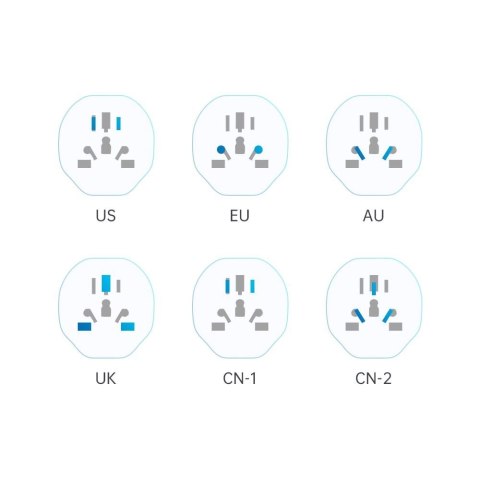 Przejściówka / adapter Tech-Protect Universal Travel Adapter na EU - biała Przejściówka / adapter Tech-Protect Universal Travel Adapter na EU - biała
