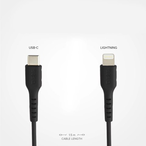 Kabel SBS TECABLELIGTC1K USB-C - Lightning 1m - czarny