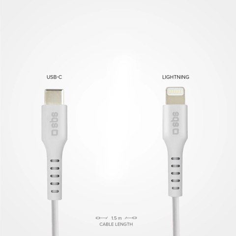 Kabel SBS TECABLELIGTC1W USB-C - Lightning z certyfikatem MFi, 1m - biały