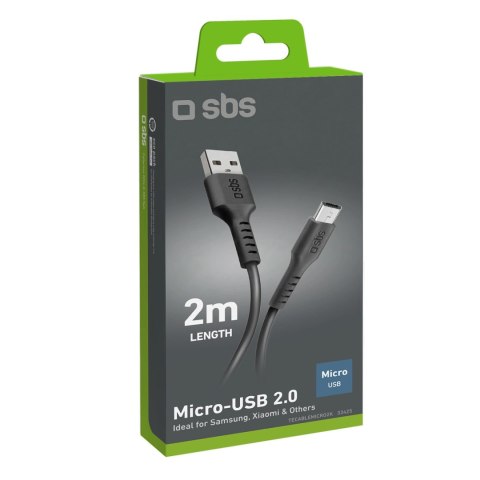 Kabel SBS TECABLEMICRO2K USB-A - Micro-USB 2 m - czarny Kabel SBS TECABLEMICRO2K USB-A - Micro-USB 2 m - czarny