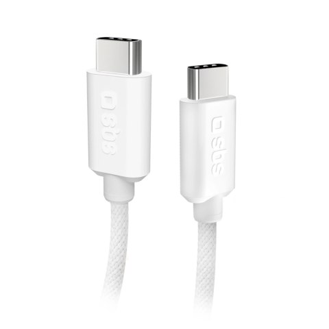 Kabel SBS TECABLETISSUETCCG USB-C - USB-C 1,5m 60W w oplocie - szary Kabel SBS TECABLETISSUETCCG USB-C - USB-C 1,5m 60W w oplocie - szary