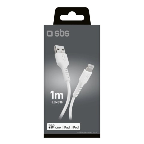 Kabel SBS TECABLEUSBIP589W USB-A - Lightning - biały Kabel SBS TECABLEUSBIP589W USB-A - Lightning - biały