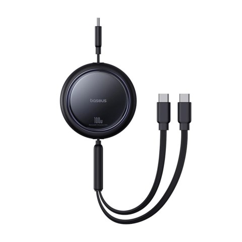 Kabel zwijany Baseus Bright Mirror Series USB-C - 2 x USB-C 100W 1m - czarny Kabel zwijany Baseus Bright Mirror Series USB-C - 2 x USB-C 100W 1m - czarny
