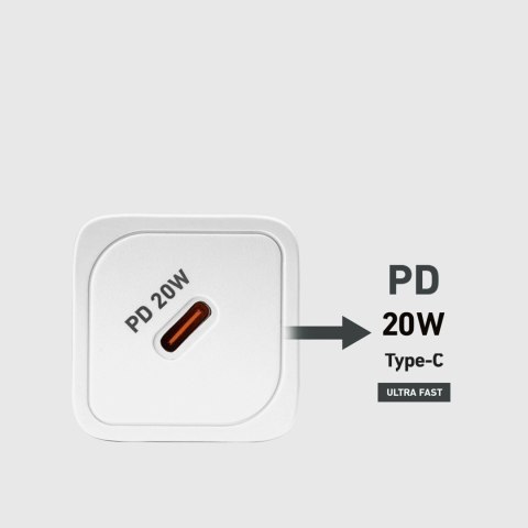 Ładowarka sieciowa SBS TETRGAN1C20W 20W GaN z Power Delivery - biała