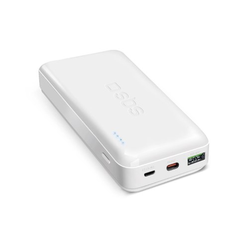 Powerbank SBS TTBB20000PD20W 20000 mAh 20W Power Delivery z MicroUSB, USB-C, USB-A - biały Powerbank SBS TTBB20000PD20W 20000 mAh 20W Power Delivery z MicroUSB, USB-C, USB-A - biały
