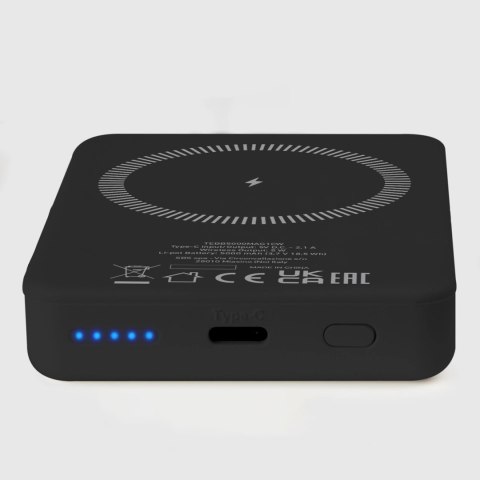 Powerbank beprzewodowy SBS TEBB5000MAG1CK 5000 mAh USB-C, kompatybilny z MagSafe - czarny