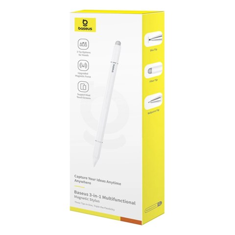 Stylus Baseus Smooth Writing III 3w1 rysik pasywny - wersja magnetyczna - biały